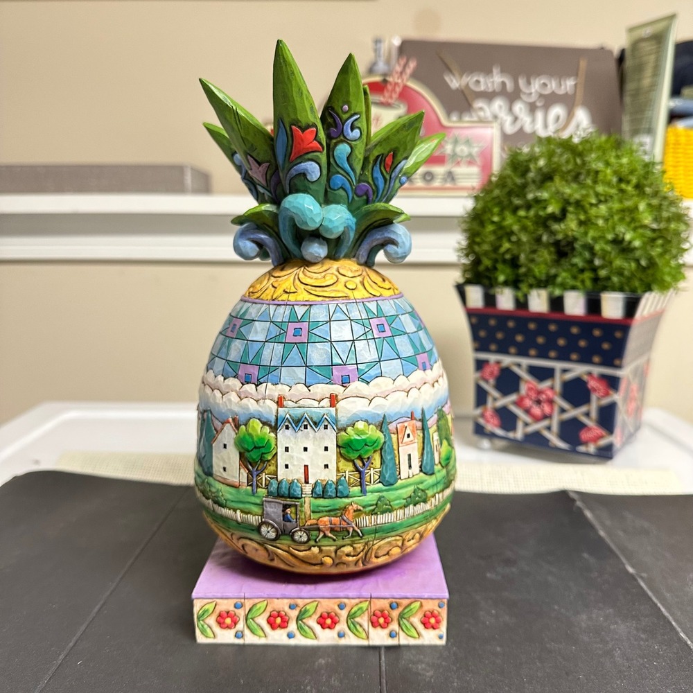 Jim Shore Welcome‎ All Pineapple 2006 Vintage Heartwood Creek 10" Figurine